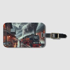 Autumn Mountain Train Journey Bagagelabel