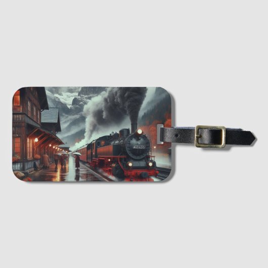 Autumn Mountain Train Journey Bagagelabel (Voorkant (horizontaal))