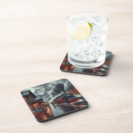 Autumn Mountain Train Journey Bier Onderzetter (Rechterzijde)