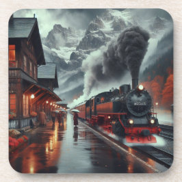 Autumn Mountain Train Journey Bier Onderzetter