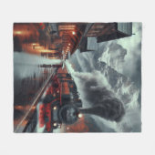 Autumn Mountain Train Journey Fleece Deken (Voorkant (Horizontaal))