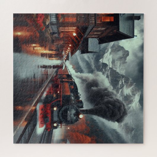 Autumn Mountain Train Journey Legpuzzel (Horizontaal)