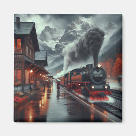 Autumn Mountain Train Journey Magneet
