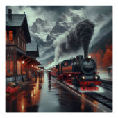 Autumn Mountain Train Journey Perfect Poster (Voorkant)