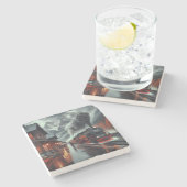 Autumn Mountain Train Journey Stenen Onderzetter (Zijkant)