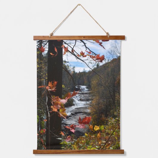 Autumn Mountain Watervalt Triple Herfsten NC Hangend Wandkleed (Voorkant)