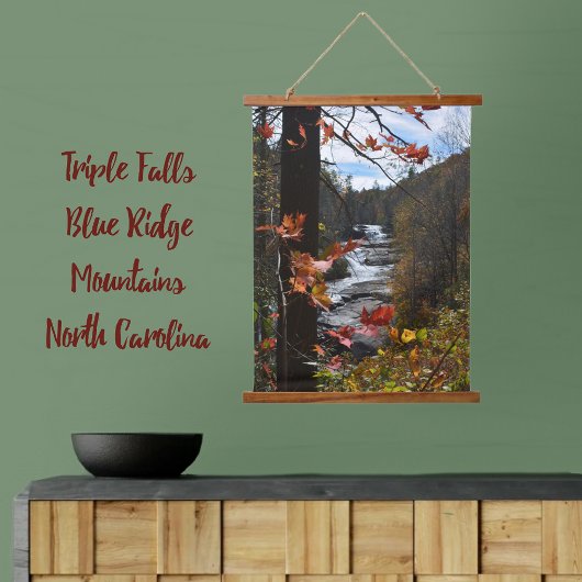 Autumn Mountain Watervalt Triple Herfsten NC Hangend Wandkleed