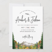 Autumn Mountain Waterverf bruiloft uitnodiging (Voorkant)