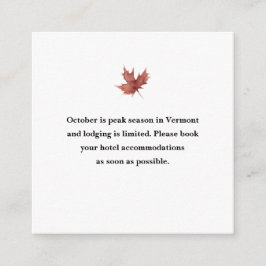 Autumn Mountain Wedding Hotel Accommodatie Informatiekaartje