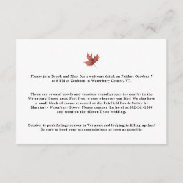 Autumn Mountain Wedding Hotel Accommodation Enclos Informatiekaartje