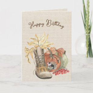 Autumn Mouse Birthday Humor Kaart