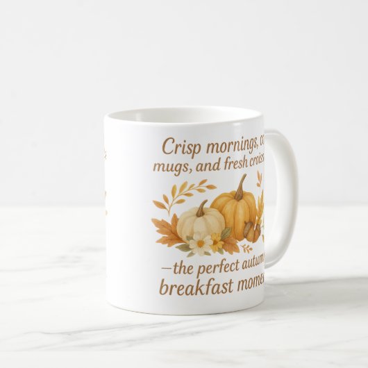 Autumn Mug - Cozy Morning with Pumpkins & Croissan Koffiemok (Voorkant rechts)