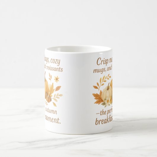 Autumn Mug - Cozy Morning with Pumpkins & Croissan Koffiemok (Center)