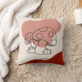 Autumn Mushroom Magic Abstracte Blob Shape Herfst  Kussen