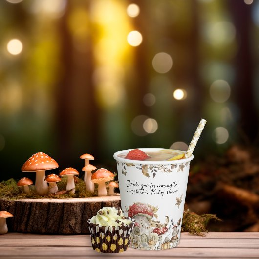 Autumn Mushroom | Woodland Forest Baby shower Papieren Bekers