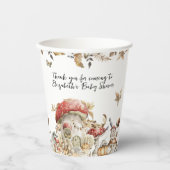 Autumn Mushroom | Woodland Forest Baby shower Papieren Bekers (Voorkant)