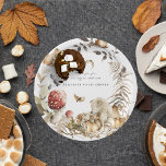 Autumn Mushroom | Woodland Forest Baby shower Papieren Bordje<br><div class="desc">Voeg een leuk en feestelijk tintje toe aan uw feest met gepersonaliseerde papieren borden voor baby showers, verjaardagen en andere feesten. Omdat uw tafelinrichting een van de meest opvallende elementen in het uiterlijk van uw evenement is, kunt u overwegen om gepersonaliseerde borden te gebruiken voor een handtekeningdetail om elk concept...</div>