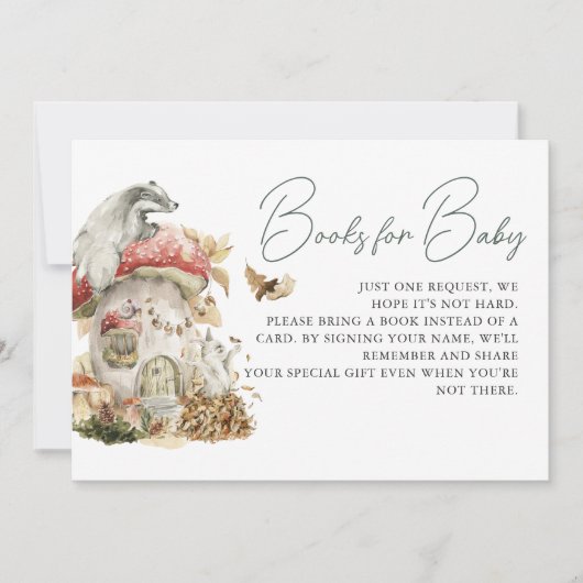 Autumn Mushroom | Woodland Forest Boek Aanvraag Kaart (Voorkant)