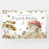 Autumn Mushroom | Woodland Forest Welkom Spandoek (Horizontaal)