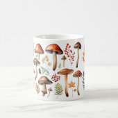 Autumn Mushrooms and Forest Leaves Illustration Koffiemok (Center)