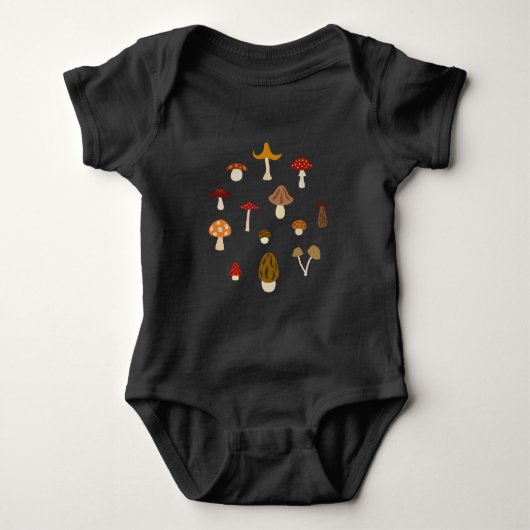 Autumn Mushrooms Baby Bodysuit (Voorkant)