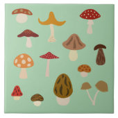 Autumn Mushrooms Ceramic Tile Tegeltje (Voorkant)