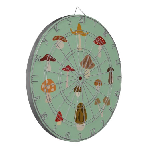 Autumn Mushrooms Dartboard Dartbord (Voorkant Links)