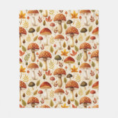 Autumn Mushrooms Fleece Deken (Voorkant)