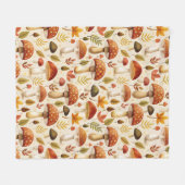 Autumn Mushrooms Fleece Deken (Voorkant (Horizontaal))