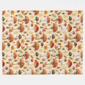 Autumn Mushrooms Fleece Deken (Voorkant (Horizontaal))