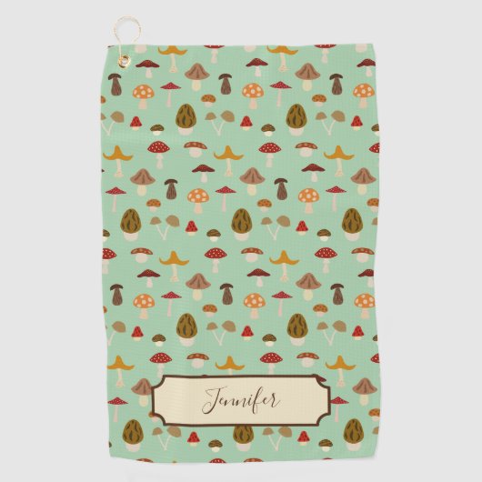 Autumn Mushrooms Golf Towel Golfhanddoek (Voorkant)