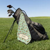 Autumn Mushrooms Golf Towel Golfhanddoek (Groen)