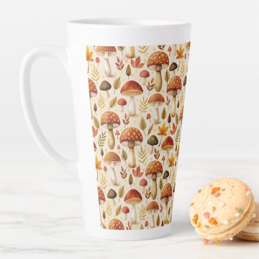 Autumn Mushrooms Latte Mok (In situ)