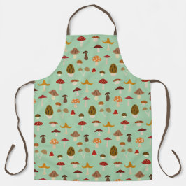 Autumn Mushrooms Pattern Apron Schort