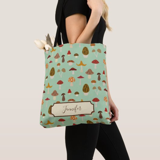 Autumn Mushrooms Pattern Canvas tas (Dichtbij)
