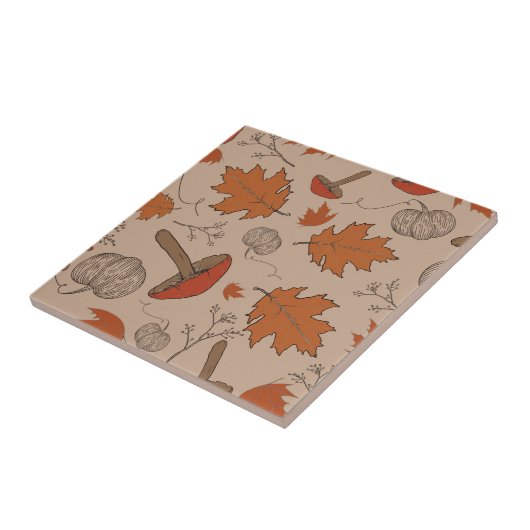 Autumn Mushrooms Tegeltje (Zijkant)