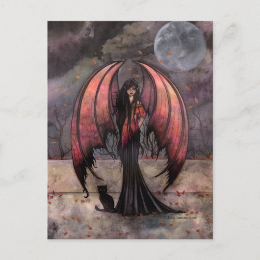 Autumn Mystique Gothic Fantasy Fairy Art Briefkaar Briefkaart (Voorkant)