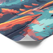 Autumn Nature Landscape River Mountain And Trees Poster (Hoek)