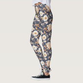 Autumn Navy Cream Floral Leggings (Links)