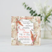 Autumn Neutral-toned Elegant Botanisch thema Aankondiging (Staand voorkant)