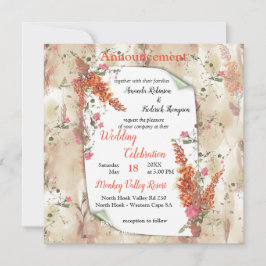 Autumn Neutral-toned Elegant Botanisch thema Aankondiging