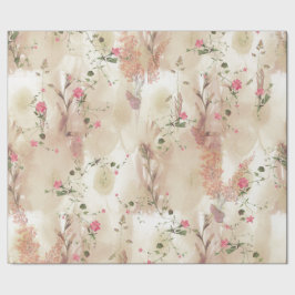Autumn Neutral-toned Elegant Botanisch thema Cadeaupapier