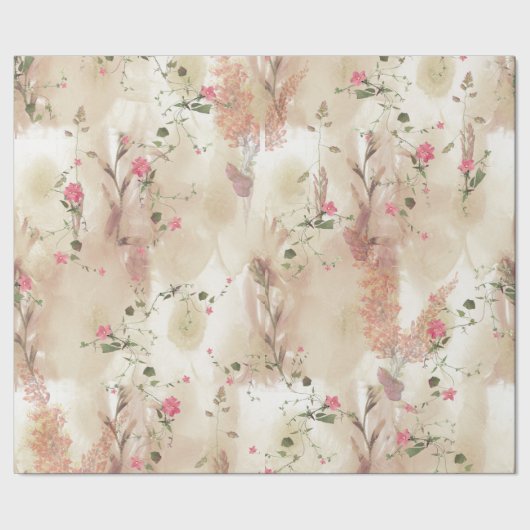 Autumn Neutral-toned Elegant Botanisch thema Cadeaupapier (Zoom)