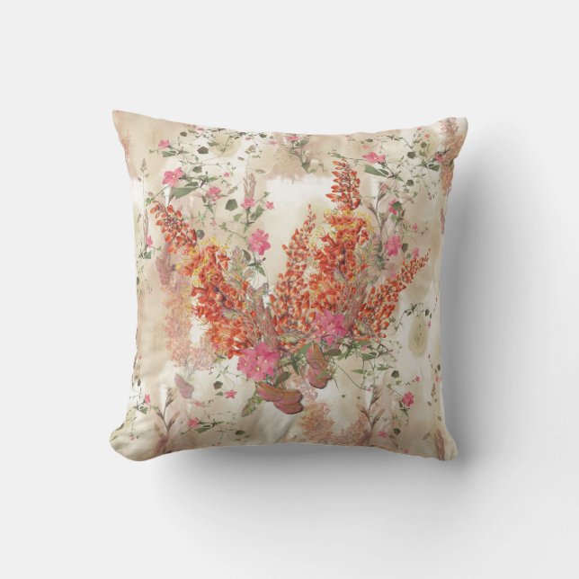 Autumn Neutral-toned Elegant Botanisch thema Kussen (Voorkant)