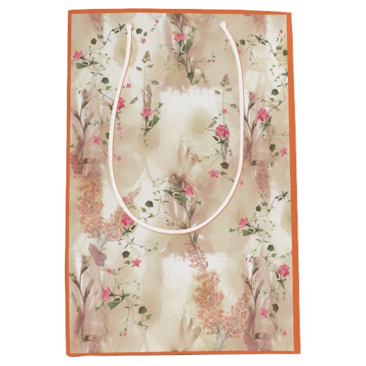 Autumn Neutral-toned Elegant Botanisch thema Medium Cadeauzakje (Voorkant)