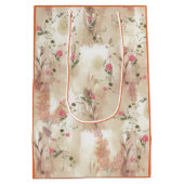 Autumn Neutral-toned Elegant Botanisch thema Medium Cadeauzakje (Achterkant)