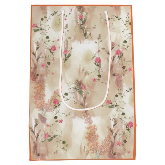 Autumn Neutral-toned Elegant Botanisch thema Medium Cadeauzakje (Achterkant)