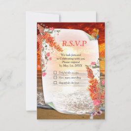 Autumn Neutral-toned Elegant Botanisch thema RSVP Kaartje