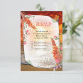 Autumn Neutral-toned Elegant Botanisch thema RSVP Kaartje (Staand voorkant)
