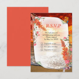 Autumn Neutral-toned Elegant Botanisch thema RSVP Kaartje